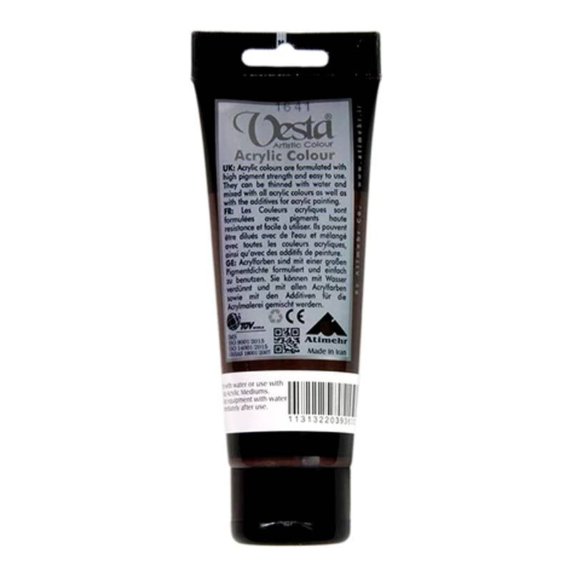 رنگ اکریلیک وستا 3 Burnt Umber حجم 75 میلی لیتر