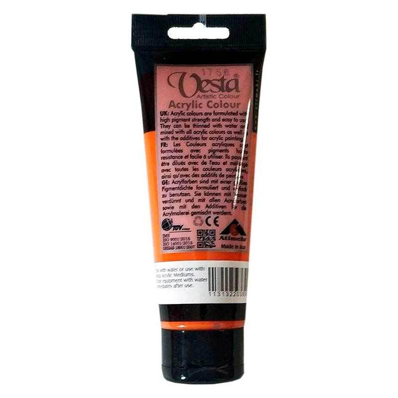 رنگ اکریلیک وستا 4 Cadmium Orange Hue حجم 75 میلی لیتر