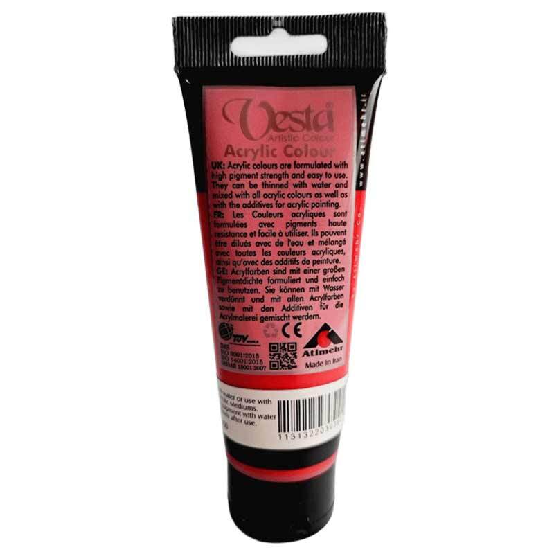 رنگ اکریلیک وستا 6 Cadmium Red Deep Hue حجم 75 میلی لیتر