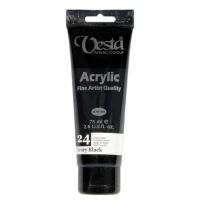 رنگ اکریلیک وستا Ivory Black 24 حجم 75 میلی لیتر