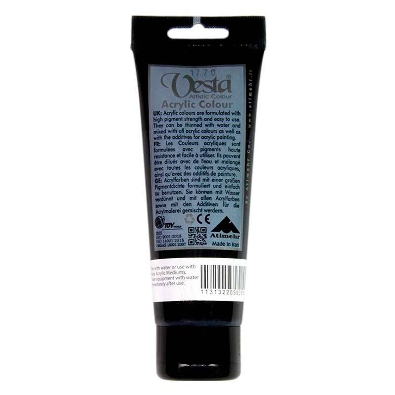 رنگ اکریلیک وستا Ivory Black 24 حجم 75 میلی لیتر