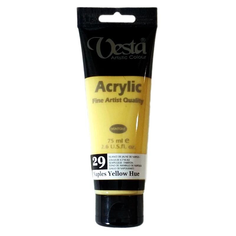 رنگ اکریلیک وستا Naples Yellow Hue 29 حجم 75 میلی لیتر