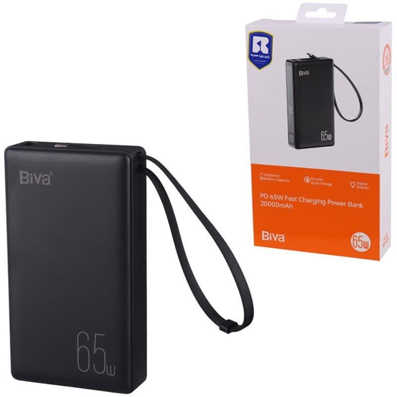 پاور بانک فست شارژ بیوا BP-025 PD 65W ظرفیت 20000 میلی آمپر ساعت