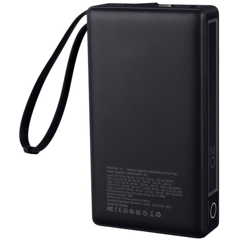 پاور بانک فست شارژ بیوا BP-025 PD 65W ظرفیت 20000 میلی آمپر ساعت