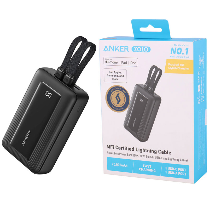 پاور بانک فست شارژ انکر Zolo A1681H11 30W ظرفیت 20000 میلی آمپر ساعت