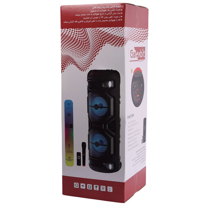 اسپیکر چمدانی بلوتوثی گلکس بیت GS-43 + میکروفون و ریموت کنترل