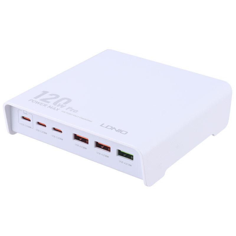 شارژر رومیزی فست شارژ Ldnio Q605 6Port 5A QC3.0 PD3.0 65W