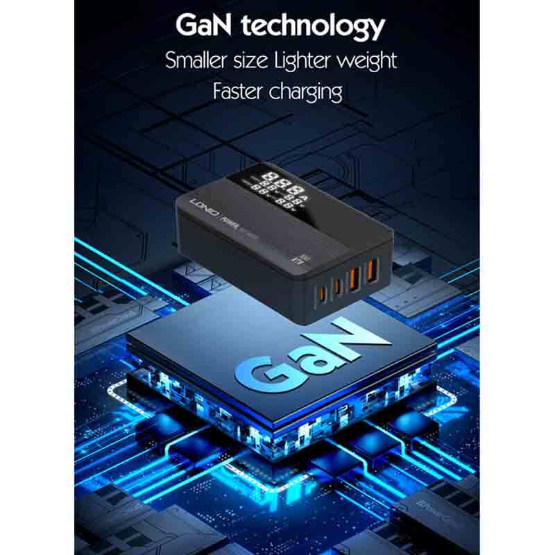 شارژر رومیزی فست شارژ 4 پورت Ldnio A4809Q GAN QC4.0 PD3.0 100W
