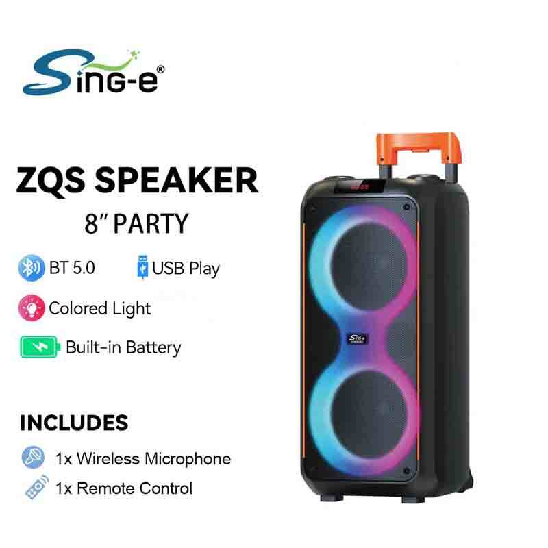 اسپیکر چمدانی بلوتوثی سینگ ای ZQS8262 + میکروفون و ریموت کنترل