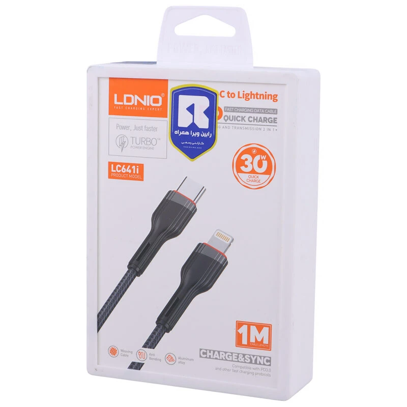 کابل تبدیل فست شارژ Ldnio LC641i Type-C To Lighting PD3.0 30W 1m
