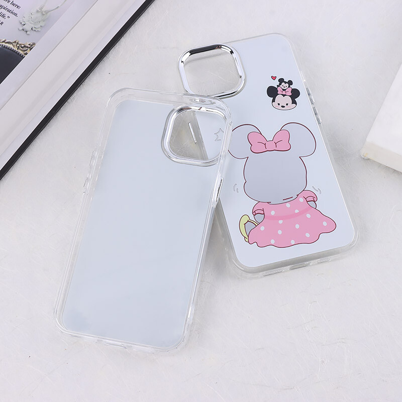 قاب آینه ای آیفون iPhone 13 / 14 طرح دار دور محافظ متال