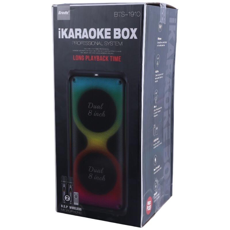 اسپیکر چمدانی بلوتوثی برودو BTS-1910 + میکروفون و ریموت کنترل