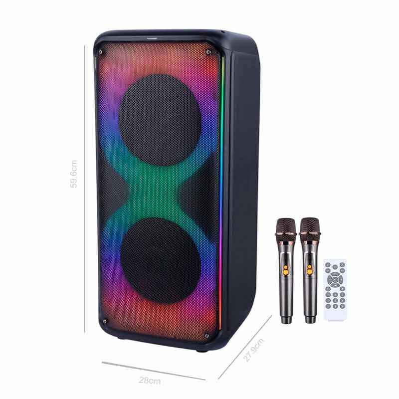 اسپیکر چمدانی بلوتوثی برودو BTS-1910 + میکروفون و ریموت کنترل