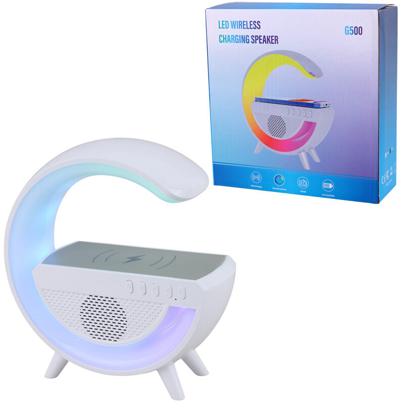 شارژر بی سیم و چراغ رومیزی اسپیکر دار G500 5W