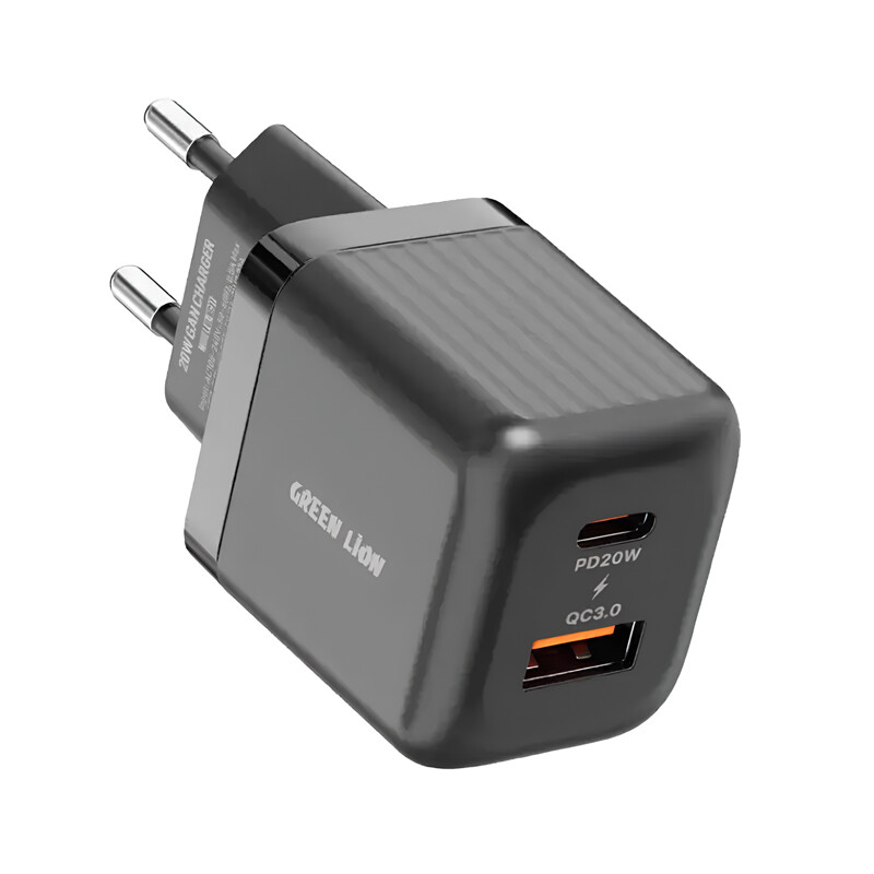 شارژر دیواری 20 وات گرین لاین Ultra Compact GL-WC31 GaN QC3.0 PD 3A + کابل تایپ سی