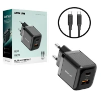 شارژر دیواری 20 وات گرین لاین Ultra Compact GL-WC31 GaN QC3.0 PD 3A + کابل تایپ سی