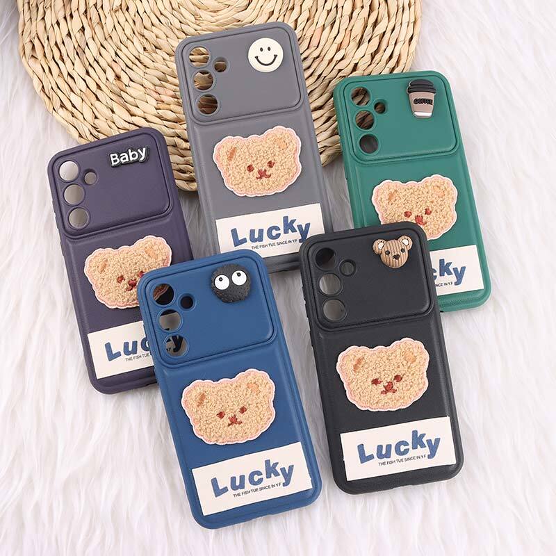 قاب ژله ای Lucky سامسونگ Galaxy A55 عروسکی محافظ لنزدار