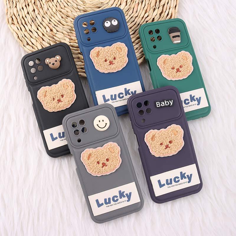 قاب ژله ای Lucky سامسونگ Galaxy A22 4G / M22 / M32 4G عروسکی محافظ لنزدار