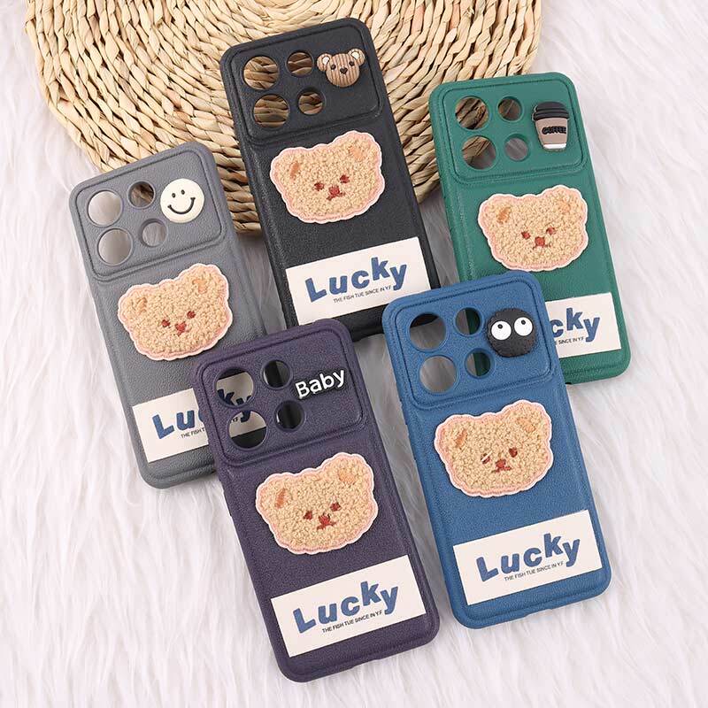 قاب ژله ای Lucky شیائومی Redmi Note 13 4G عروسکی محافظ لنزدار