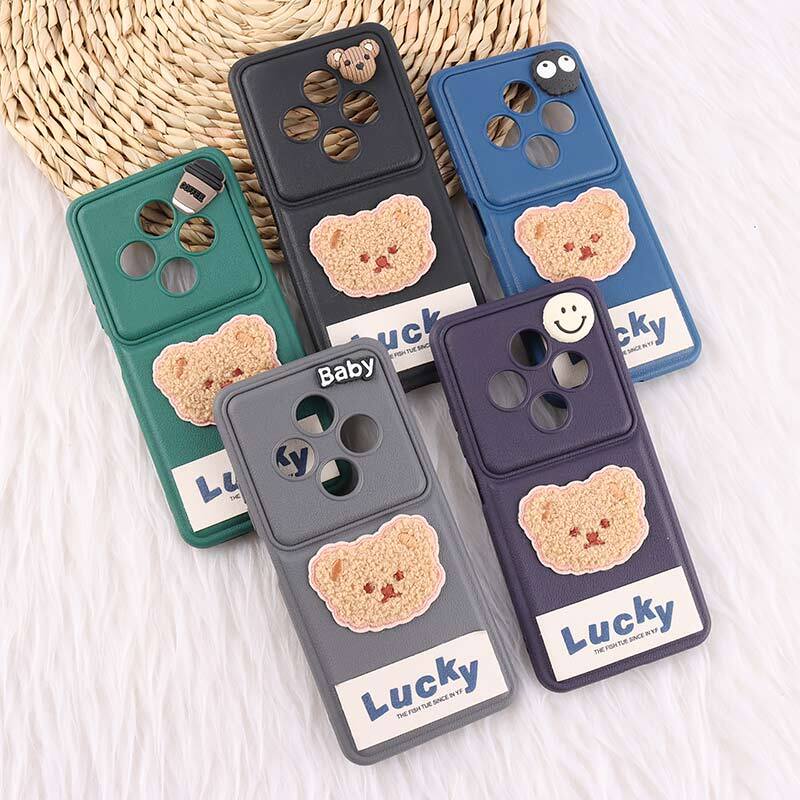 قاب ژله ای Lucky شیائومی Redmi 14C / Poco C75 عروسکی محافظ لنزدار