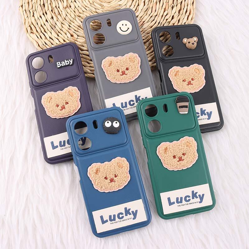 قاب ژله ای Lucky شیائومی Redmi 13C / Poco C65 عروسکی محافظ لنزدار