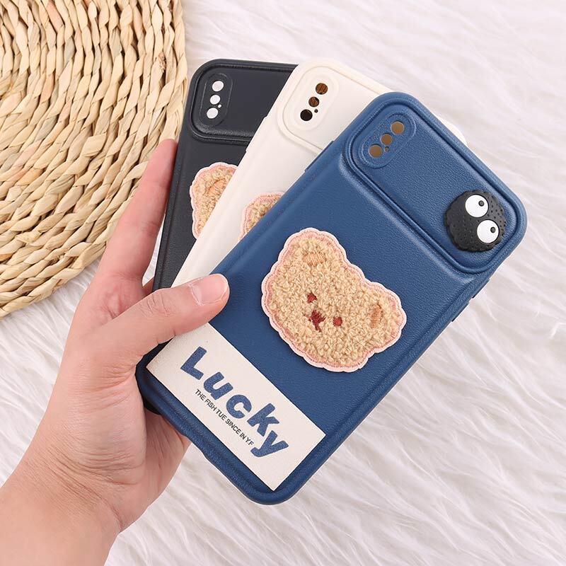 قاب ژله ای Lucky آیفون XS Max عروسکی محافظ لنزدار