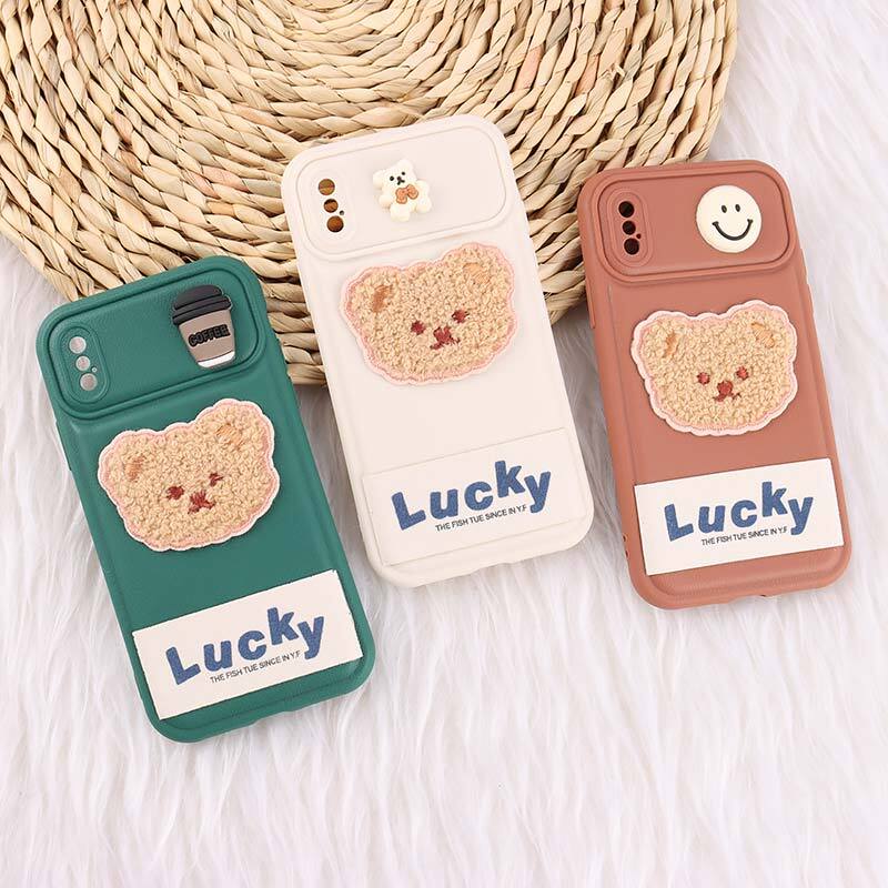 قاب ژله ای Lucky آیفون X / XS عروسکی محافظ لنزدار