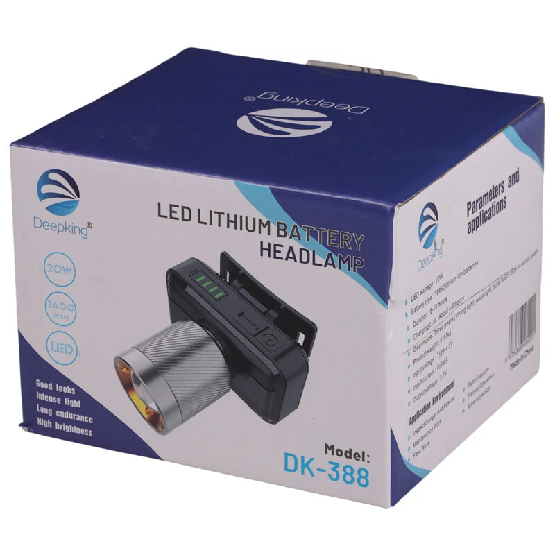 چراغ قوه پیشانی هدلایت شارژی Deepking DK-388