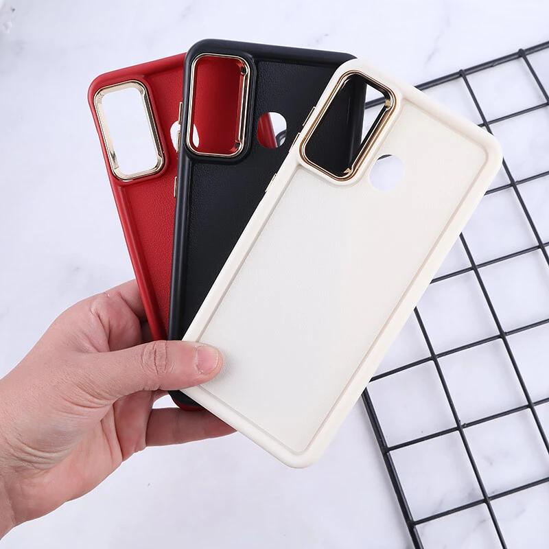 قاب سولید چرمی سامسونگ Galaxy A20 / A30 دور محافظ متال