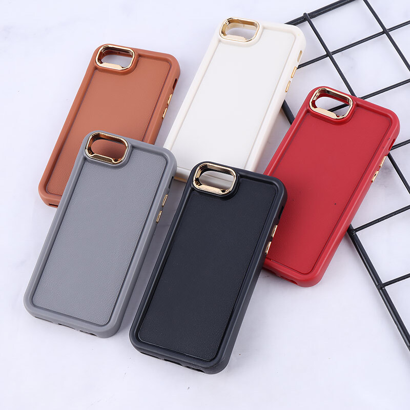قاب سولید چرمی آیفون iPhone 6 / 6s دور محافظ متال