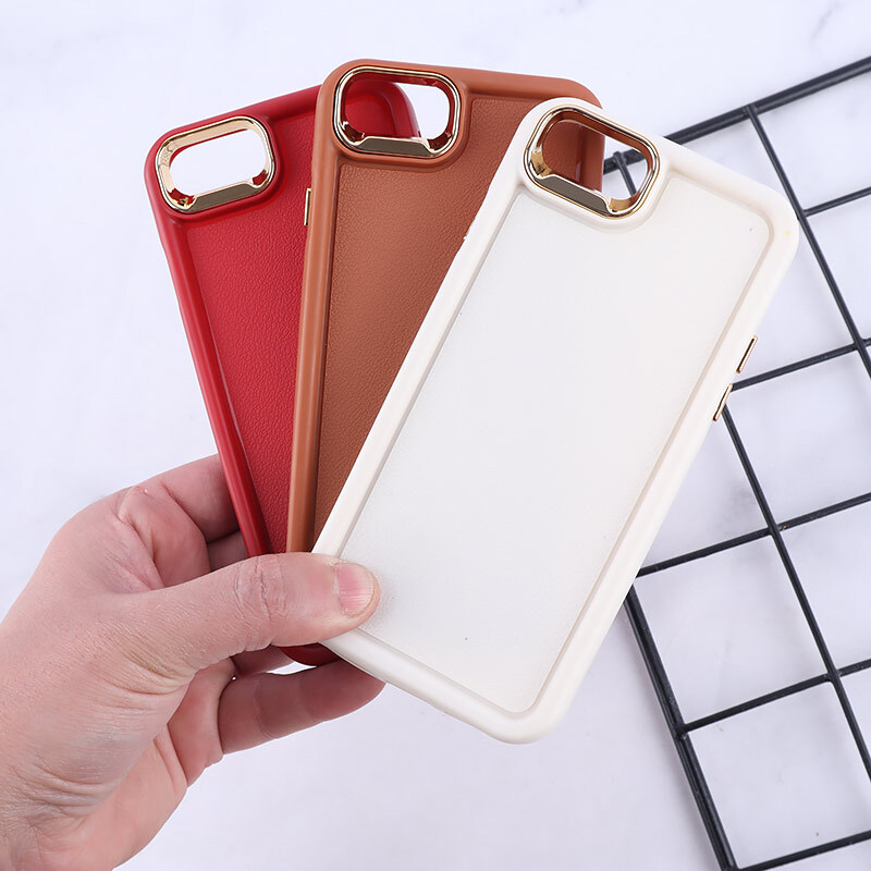 قاب سولید چرمی آیفون iPhone 6 / 6s دور محافظ متال