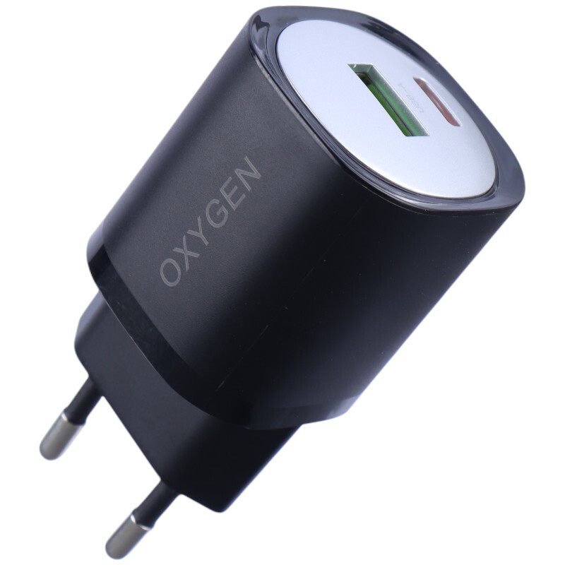 شارژر دیواری 30 وات اکسیژن CH-11 QC3.0 PD 3A + کابل تبدیل تایپ سی