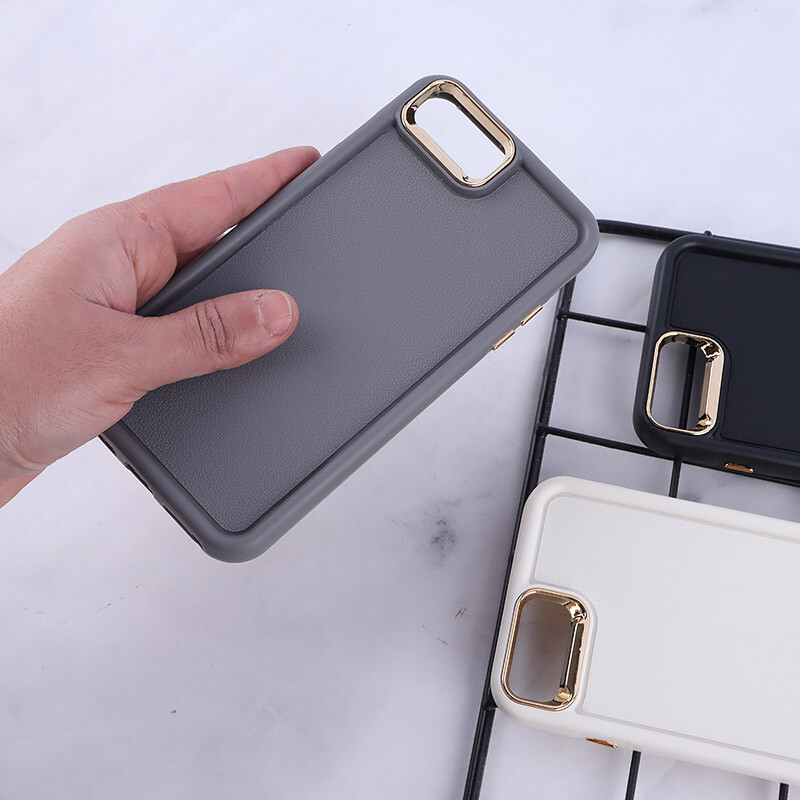 قاب سولید چرمی آیفون iPhone 7 Plus / 8 Plus دور محافظ متال