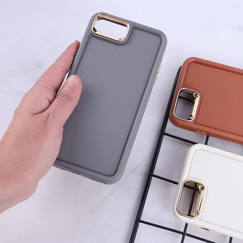 قاب سولید چرمی آیفون iPhone 6 Plus / 6s Plus دور محافظ متال