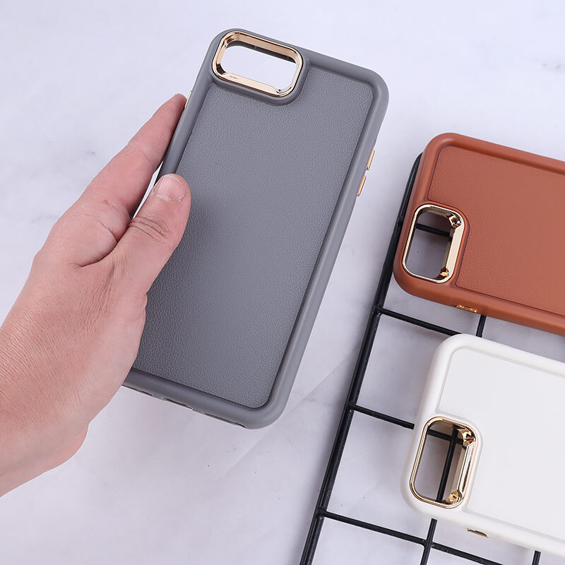 قاب سولید چرمی آیفون iPhone 6 Plus / 6s Plus دور محافظ متال