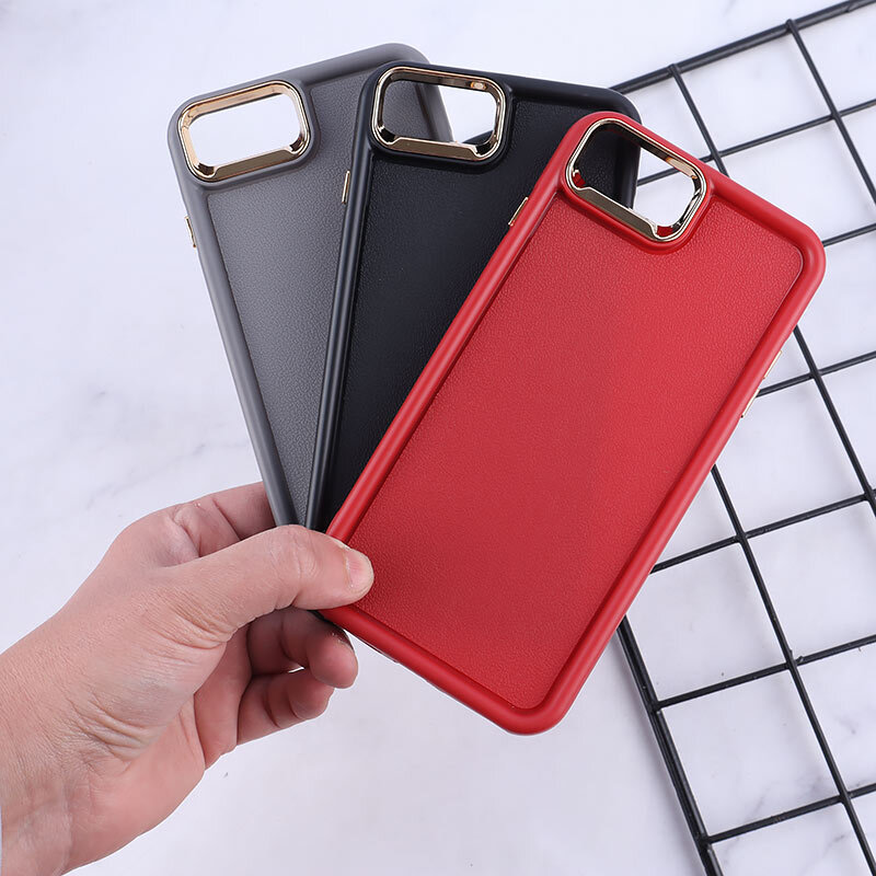 قاب سولید چرمی آیفون iPhone 6 Plus / 6s Plus دور محافظ متال