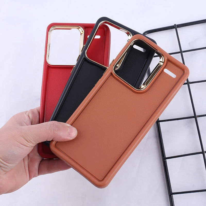 قاب سولید چرمی شیائومی Redmi Note 13 Pro Plus دور محافظ متال