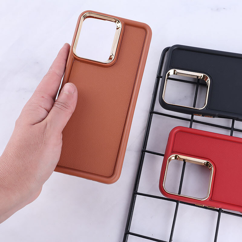 قاب سولید چرمی شیائومی Redmi 12 دور محافظ متال