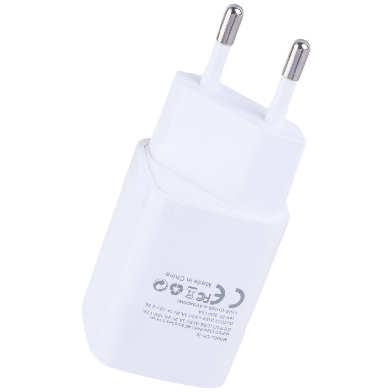 شارژر دیواری 30 وات اکسیژن CH-10 PD QC3.0 3A + کابل تبدیل تایپ سی