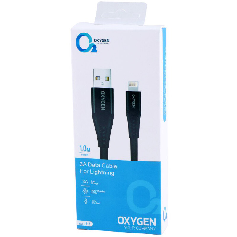 کابل آیفونی فست شارژ Oxygen LX-5 3A 1m