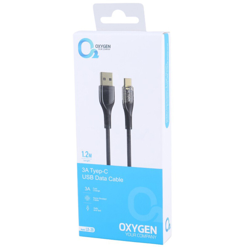 کابل تایپ سی فست شارژ Oxygen LX-20 3A 1.2m