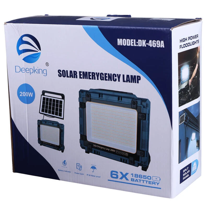 پروژکتور سیار شارژی و پاور بانک خورشیدی Deepking DK-469A