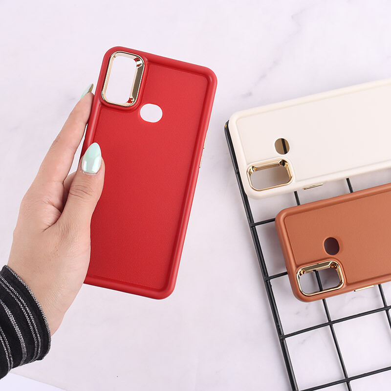 قاب سولید چرمی سامسونگ Galaxy A10s دور محافظ متال