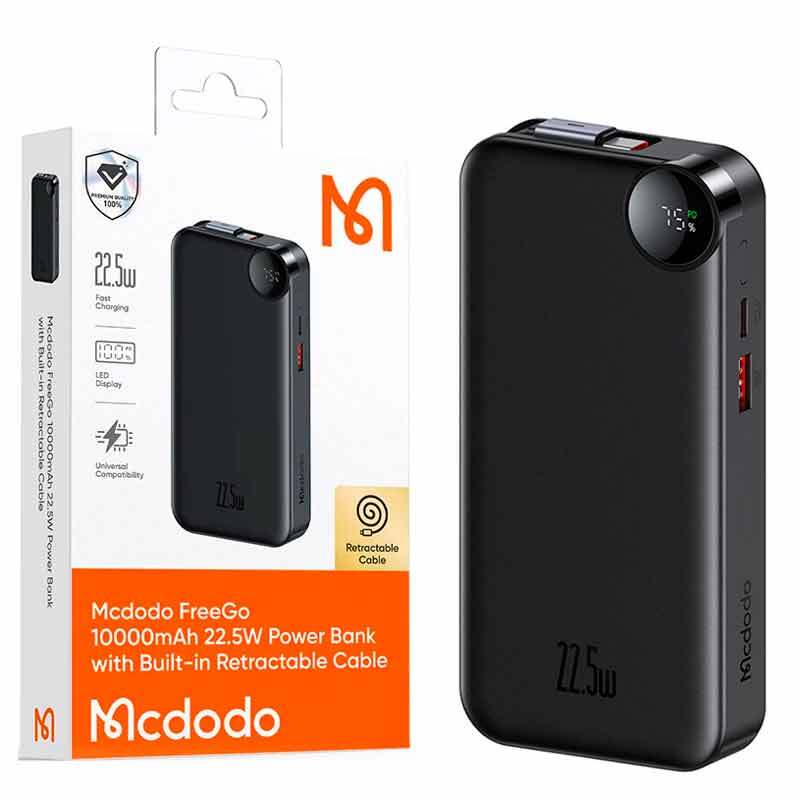 پاور بانک فست شارژ مک دودو MC-386 PD 22.5W ظرفیت 10000 میلی آمپر ساعت