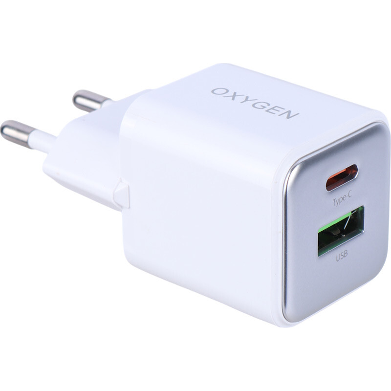 شارژر دیواری 30 وات اکسیژن CH-9 QC3.0 PD 3A + کابل تایپ سی