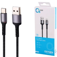 کابل تایپ سی فست شارژ Oxygen LX-21 3A 1.2m