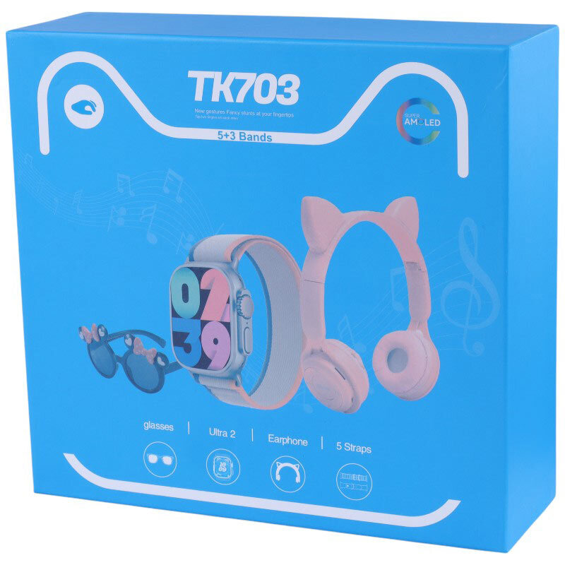 پکیج ساعت هوشمند و هدفون و عینک TK703