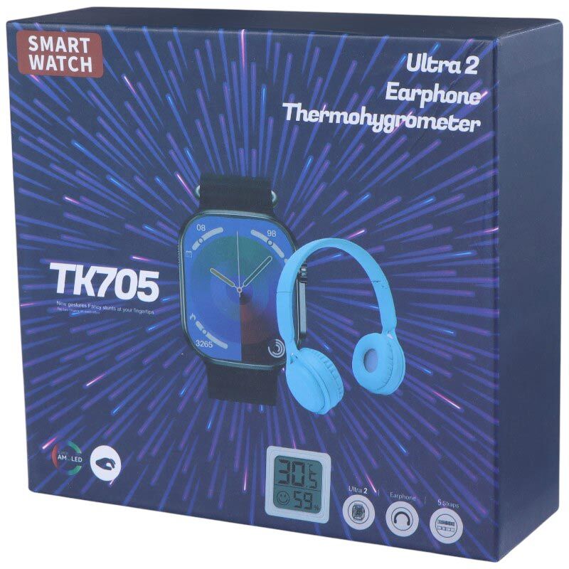 پکیج ساعت هوشمند و هدفون و دماسنج Ultra 2 TK705 49mm