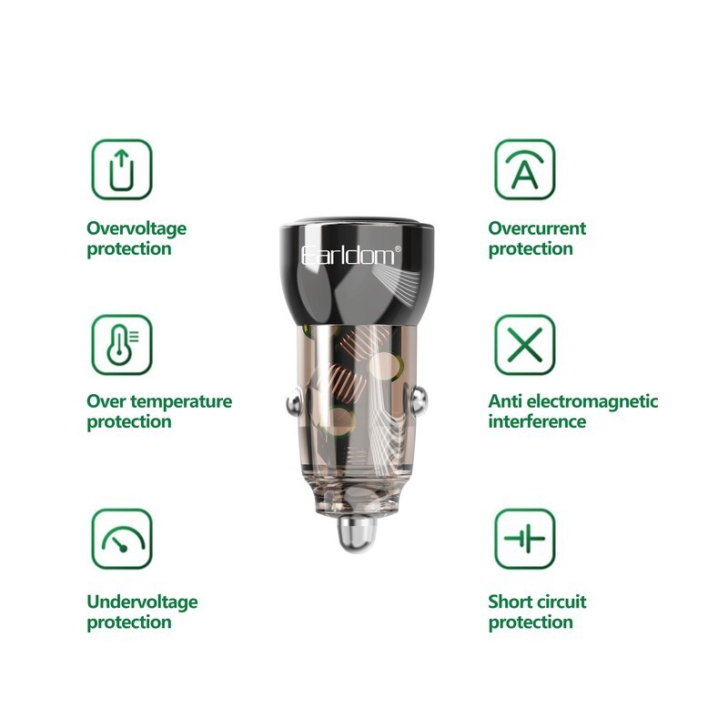 شارژر فندکی فست شارژ Earldom ES-CC31 3A QC 30W