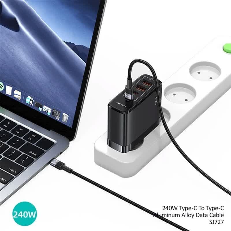 کابل تبدیل فست شارژ Usams SJ727 Type-C To Type-C 240W 1.2m